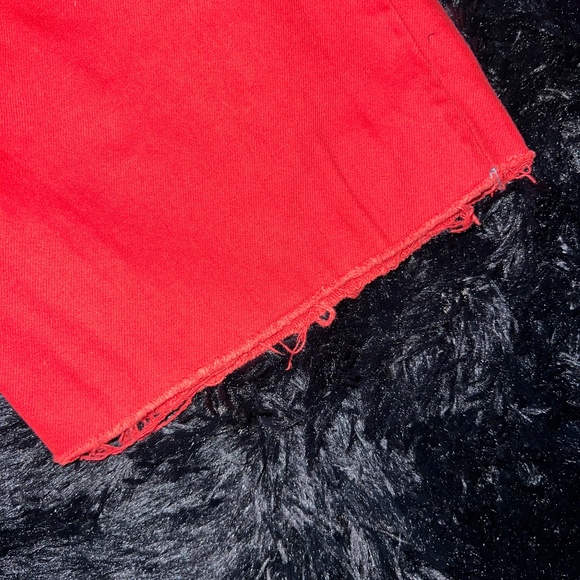 EUC Primark Red Raw Hem Cropped Jeans - Picture 7 of 8